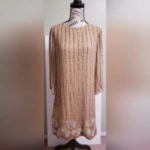 Alice + Olivia Gold Long Sleeve Dress